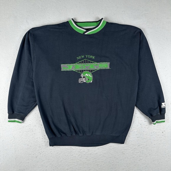 STARTER Other - Vintage Starter New York Jets Sweatshirt Men's XL Black Green Embroidered